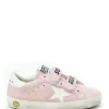 GOLDEN GOOSE Baskets Bébé Old School Cuir Suédé Rose Blanc 14