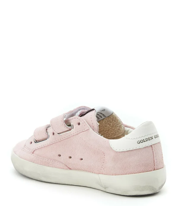 GOLDEN GOOSE Baskets Bébé Old School Cuir Suédé Rose Blanc 4