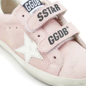 GOLDEN GOOSE Baskets Bébé Old School Cuir Suédé Rose Blanc 12