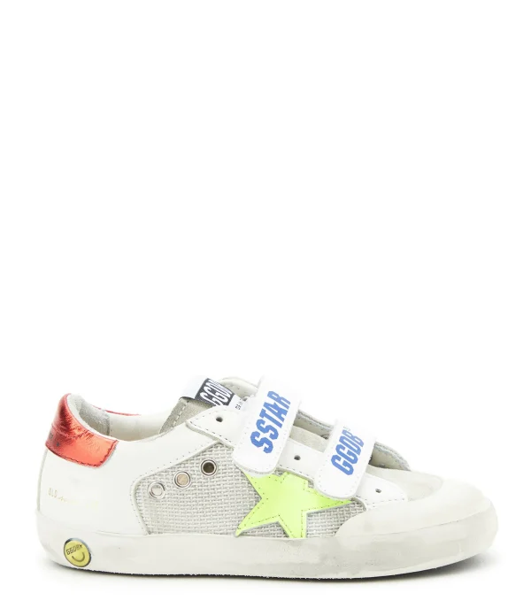 GOLDEN GOOSE Baskets Bébé Old School Cuir Blanc Rouge 1