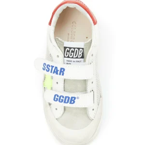GOLDEN GOOSE Baskets Bébé Old School Cuir Blanc Rouge 8