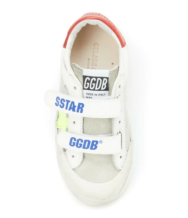 GOLDEN GOOSE Baskets Bébé Old School Cuir Blanc Rouge 3