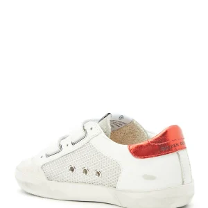 GOLDEN GOOSE Baskets Bébé Old School Cuir Blanc Rouge 10