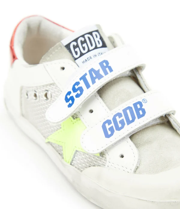 GOLDEN GOOSE Baskets Bébé Old School Cuir Blanc Rouge 5