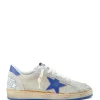 GOLDEN GOOSE Baskets Homme Ball Star Cuir Gris Bleu 14