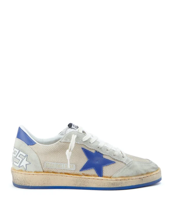 GOLDEN GOOSE Baskets Homme Ball Star Cuir Gris Bleu 1