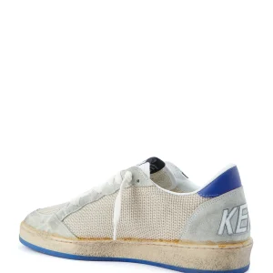 GOLDEN GOOSE Baskets Homme Ball Star Cuir Gris Bleu 8