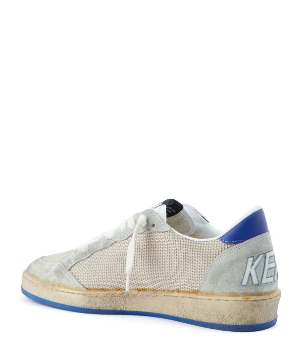 GOLDEN GOOSE Baskets Homme Ball Star Cuir Gris Bleu 3