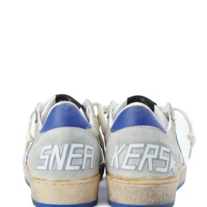 GOLDEN GOOSE Baskets Homme Ball Star Cuir Gris Bleu 12
