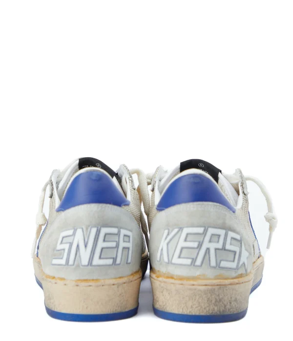 GOLDEN GOOSE Baskets Homme Ball Star Cuir Gris Bleu 5