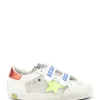 GOLDEN GOOSE Baskets Enfant Old School Cuir Blanc Rouge 16