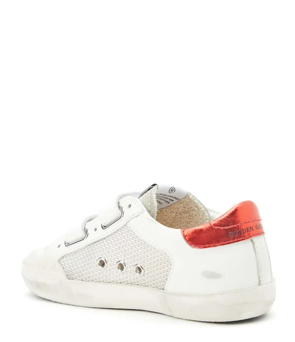 GOLDEN GOOSE Baskets Enfant Old School Cuir Blanc Rouge 4