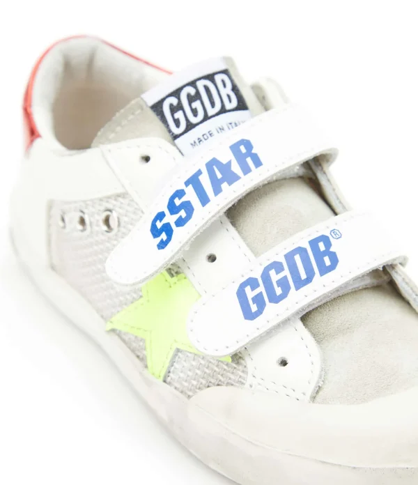 GOLDEN GOOSE Baskets Enfant Old School Cuir Blanc Rouge 5