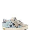 GOLDEN GOOSE Baskets Bébé Old School Toile Bleu Taupe 16