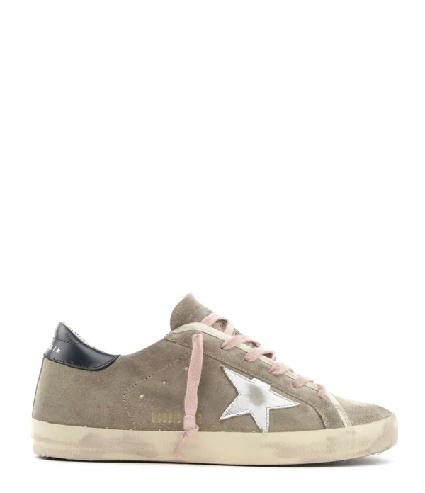 GOLDEN GOOSE Baskets Superstar Cuir Taupe Argenté 1