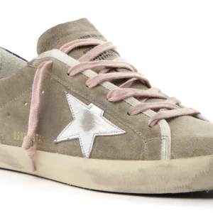 GOLDEN GOOSE Baskets Superstar Cuir Taupe Argenté 14