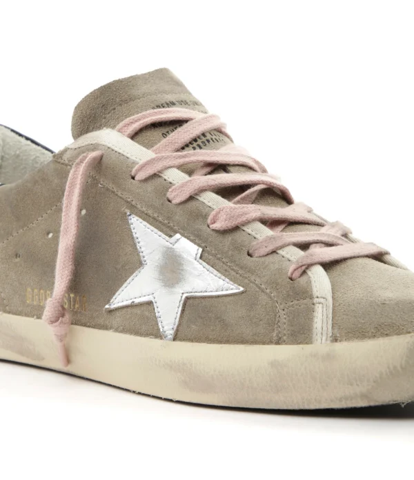 GOLDEN GOOSE Baskets Superstar Cuir Taupe Argenté 5