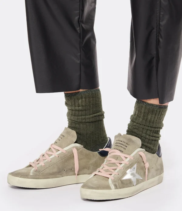 GOLDEN GOOSE Baskets Superstar Cuir Taupe Argenté 6