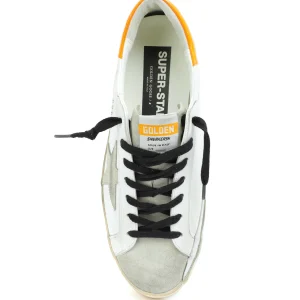 GOLDEN GOOSE Baskets Homme Superstar Cuir Blanc Orange 8