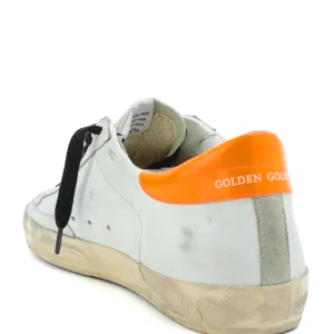 GOLDEN GOOSE Baskets Homme Superstar Cuir Blanc Orange 10