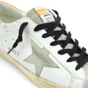 GOLDEN GOOSE Baskets Homme Superstar Cuir Blanc Orange 12