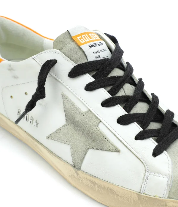 GOLDEN GOOSE Baskets Homme Superstar Cuir Blanc Orange 5