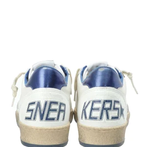 GOLDEN GOOSE Baskets Ball Star Cuir Blanc Bleu Métallisé 20