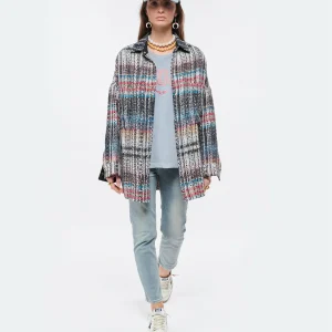 GOLDEN GOOSE Baskets Ball Star Cuir Blanc Bleu Métallisé 28