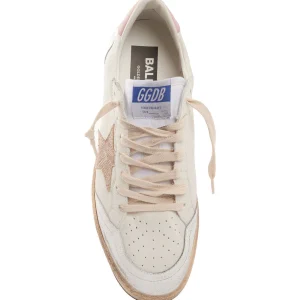 GOLDEN GOOSE Baskets Ball Star Serpent Cuir Beige Rose 11