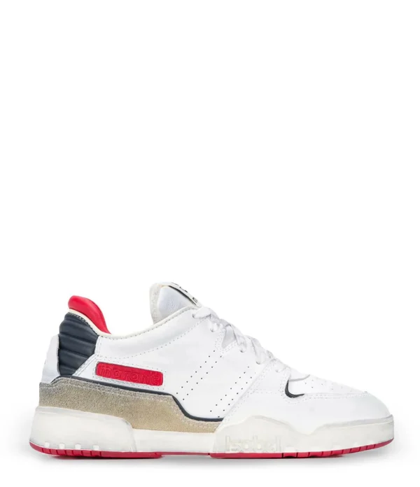 ISABEL MARANT Baskets Emree Cuir Blanc Bleu 1
