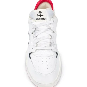 ISABEL MARANT Baskets Emree Cuir Blanc Bleu 10