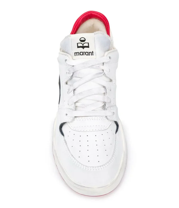 ISABEL MARANT Baskets Emree Cuir Blanc Bleu 3