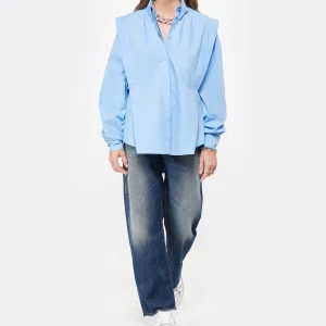 ISABEL MARANT Baskets Emree Cuir Blanc Bleu 18