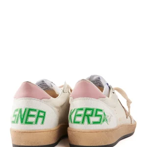 GOLDEN GOOSE Baskets Ball Star Serpent Cuir Beige Rose 15
