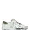 GOLDEN GOOSE Baskets Homme Superstar Cuir Blanc Kaki 22