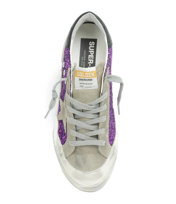 GOLDEN GOOSE Baskets Superstar Cuir Glitter Violet 3