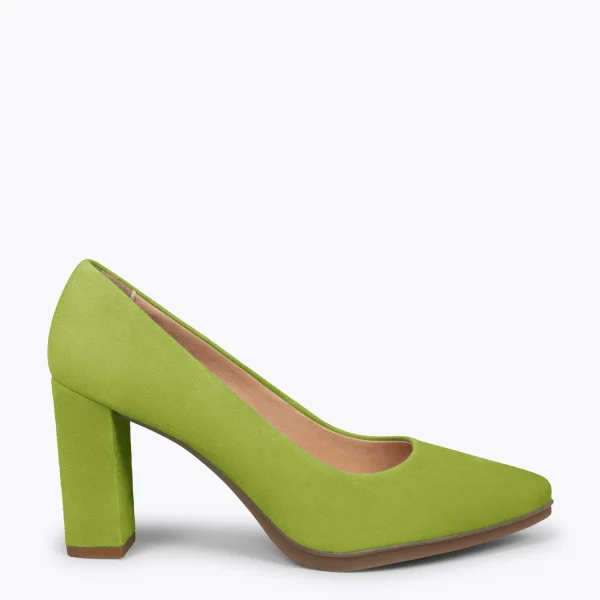 MiMaO ShopOnline URBAN – Chaussures à Talon Haut En Daim VERT PISTACHE 1